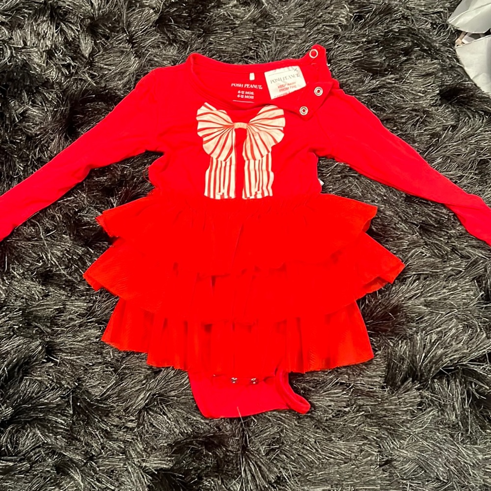 Posh peanut bow holiday dress